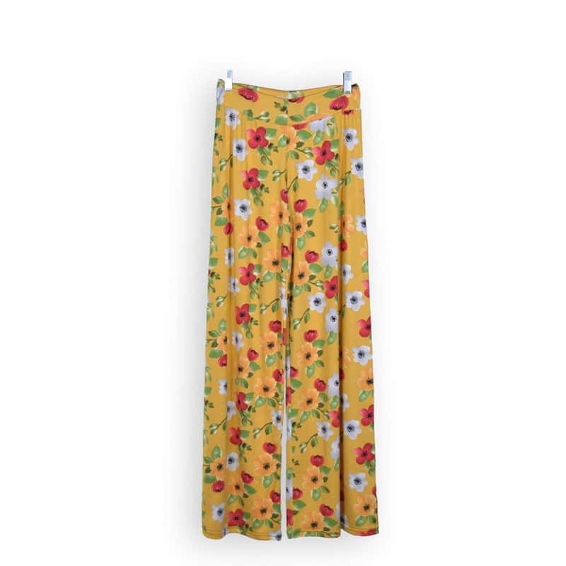 Estampado Amarillo pantalón palazzo