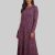 Fucsia con Gris vestido manga larga maxi